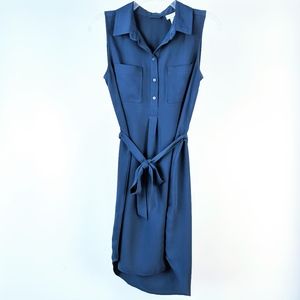 Adrienne Vittadini | Blue Sleeveless Shirt Dress